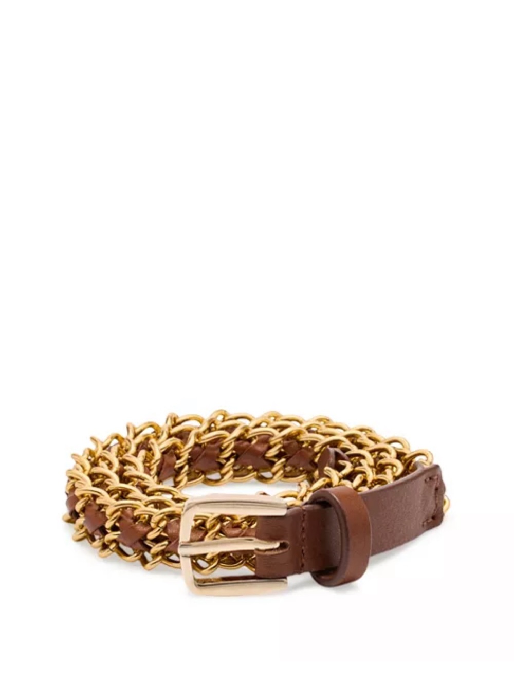 Ba &sh Brooke Laced Leather & Chain Belt NWT